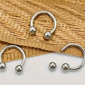 16G Stainless Steel Horseshoe Nose Septum Piercing Rings